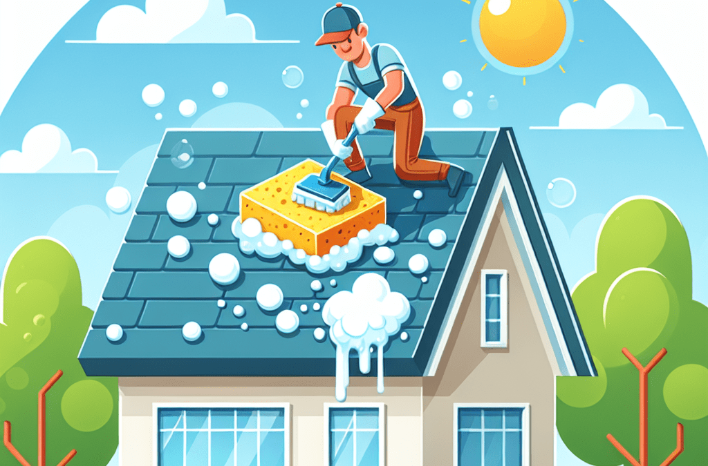 Clean your roof with a mild detergent and water.