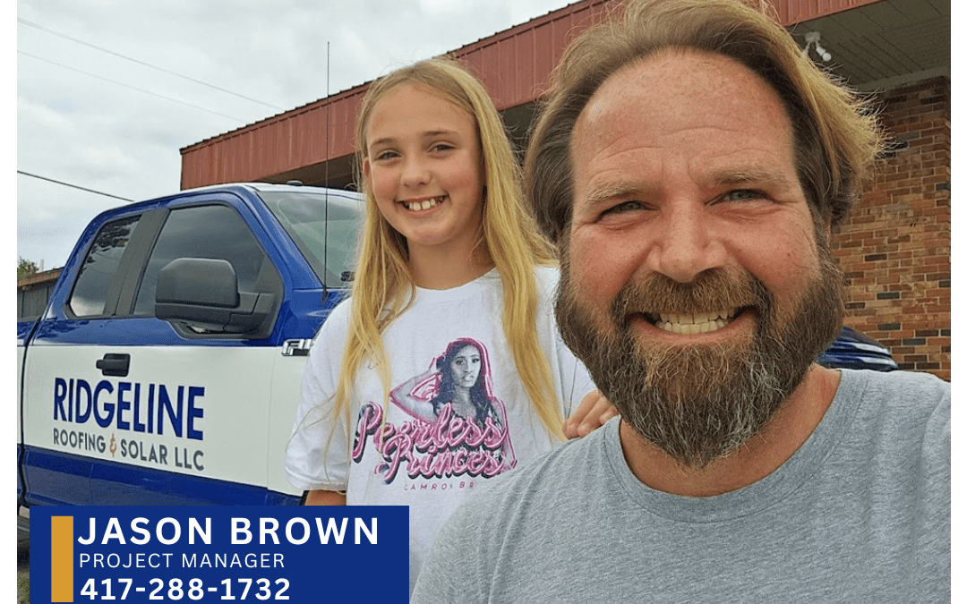 Meet Our Team. Jason Brown, project manager at Ridgeline Roofing in Joplin, MO.