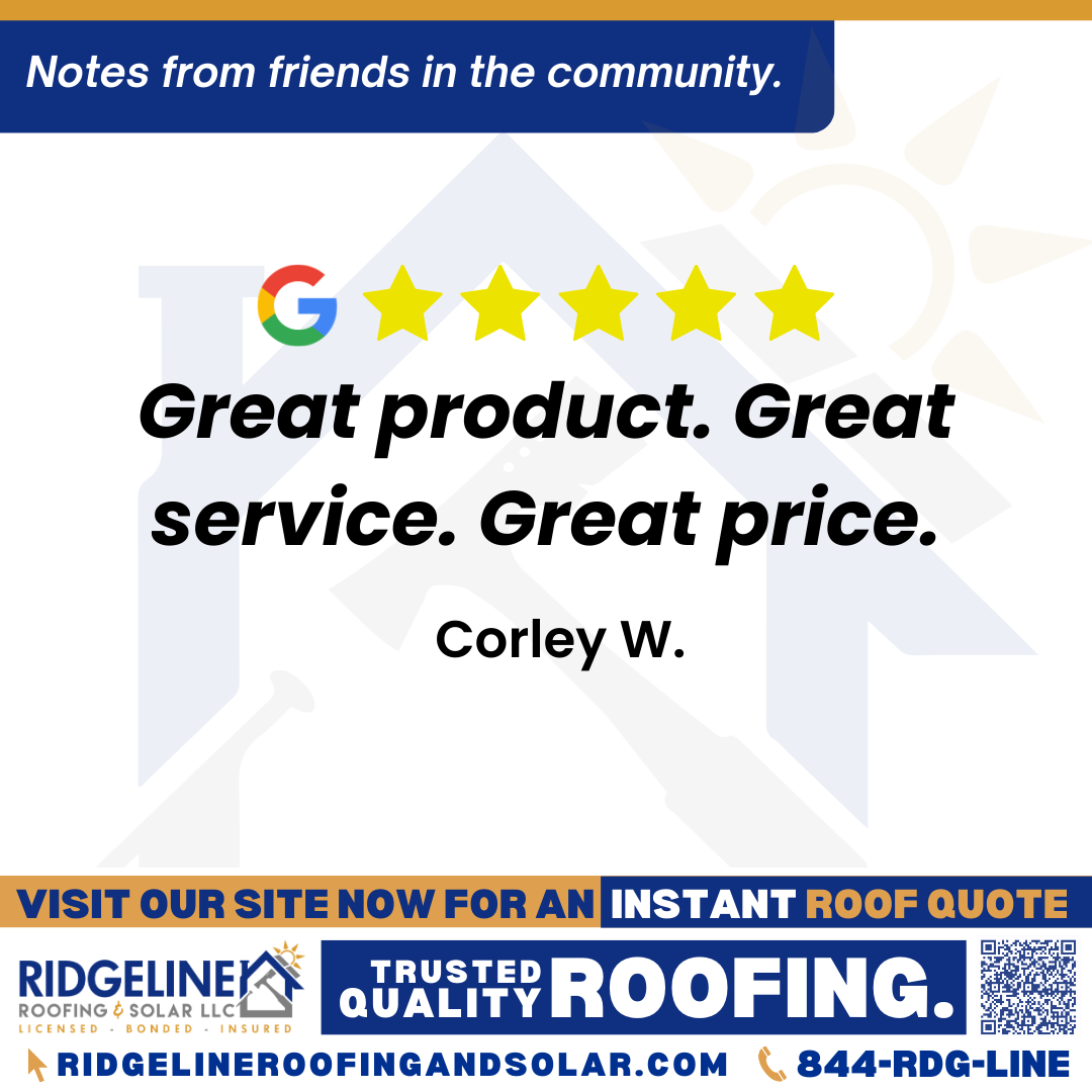 <h3>Customer Review</h3>
<em>Great product. Great service. Great price.</em>

- Corley W.

&nbsp;
<h3>From Team Ridgeline:</h3>
<em>Thank you for your review and we are so glad to hear that you were satisfied! We strive to deliver great value and are happy to know we met your expectations!</em>