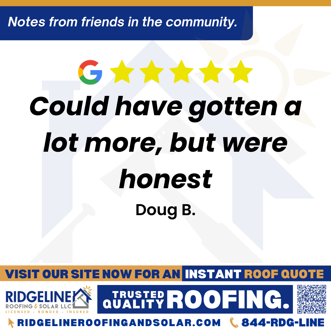 <h3>Customer Review</h3>
<em>Did our job for a modest fee. Could have gotten a lot more, but were honest.</em>

- Doug B.

&nbsp;
<h3>From Team Ridgeline:</h3>
<em>We're grateful for your trust and confidence in our services, thank you!</em>
