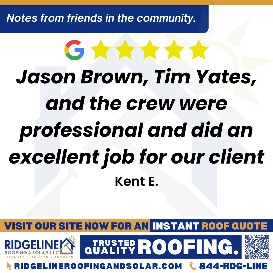 Jason Brown, Tim Yates, and the crew were professional and did an excellent job for our client. – Kent E. <h3>Customer Review</h3>
<em>Ridgeline Roofing installed new silicone sealer on two commercial buildings for our client in downtown Joplin. Jason Brown, Tim Yates, and the crew were professional and did an excellent job for our client. Highly recommend.</em>
- Kent E.
<h3>From Team Ridgeline:</h3>
<em>We're delighted to hear about your positive experience with Ridgeline Roofing's silicone sealer installation. Providing professional service and excellent results for our clients is our priority. Thank you for your recommendation—we're grateful for the opportunity to serve!</em>