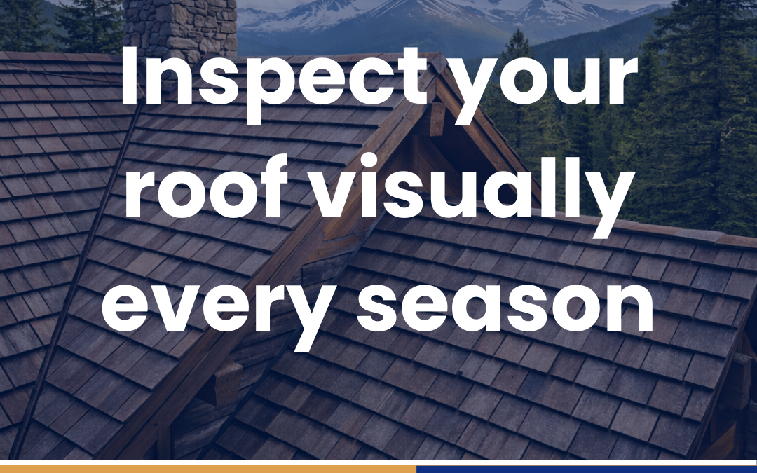 Inspect your roof visually every season