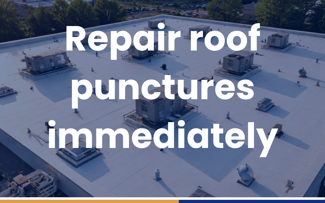 Repair roof punctures immediately