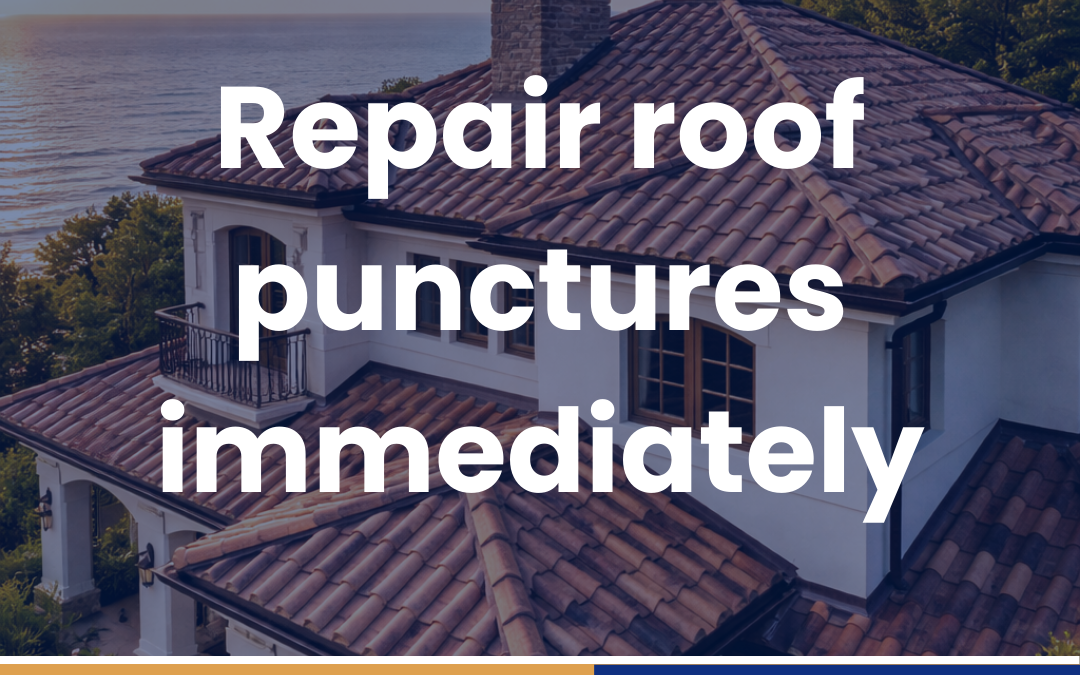 Repair roof punctures immediately