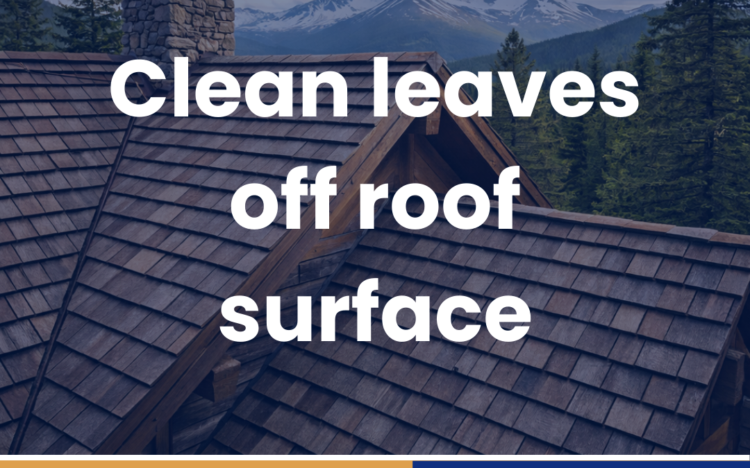 Clean leaves off roof surface