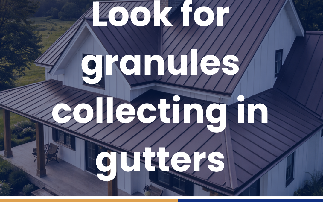 Look for granules collecting in gutters