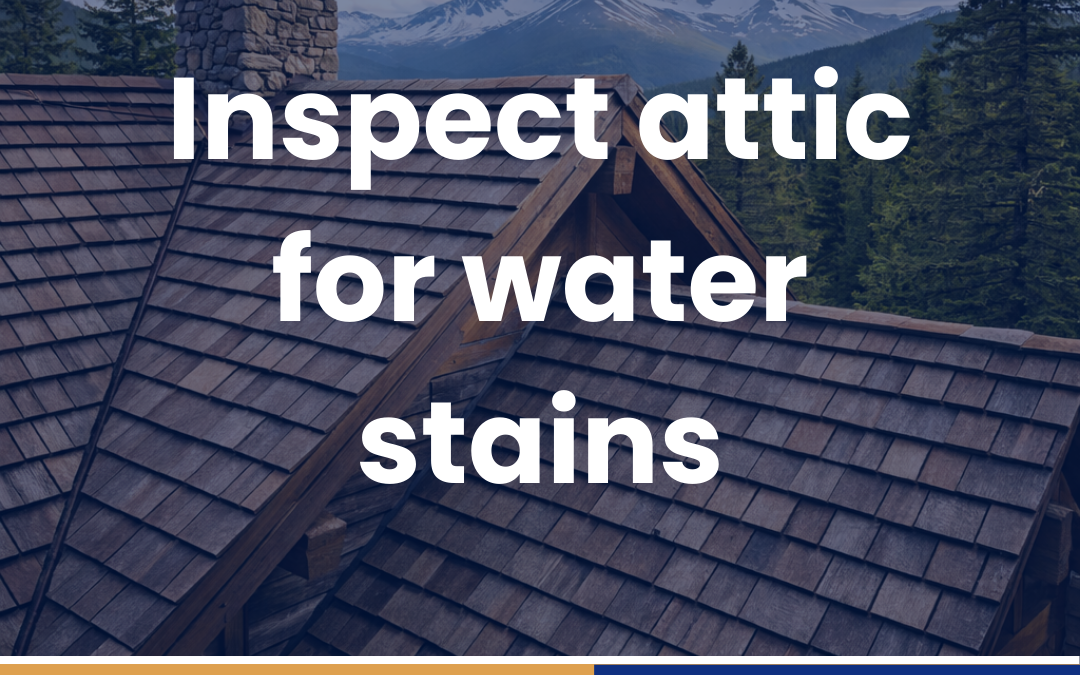 Inspect attic for water stains