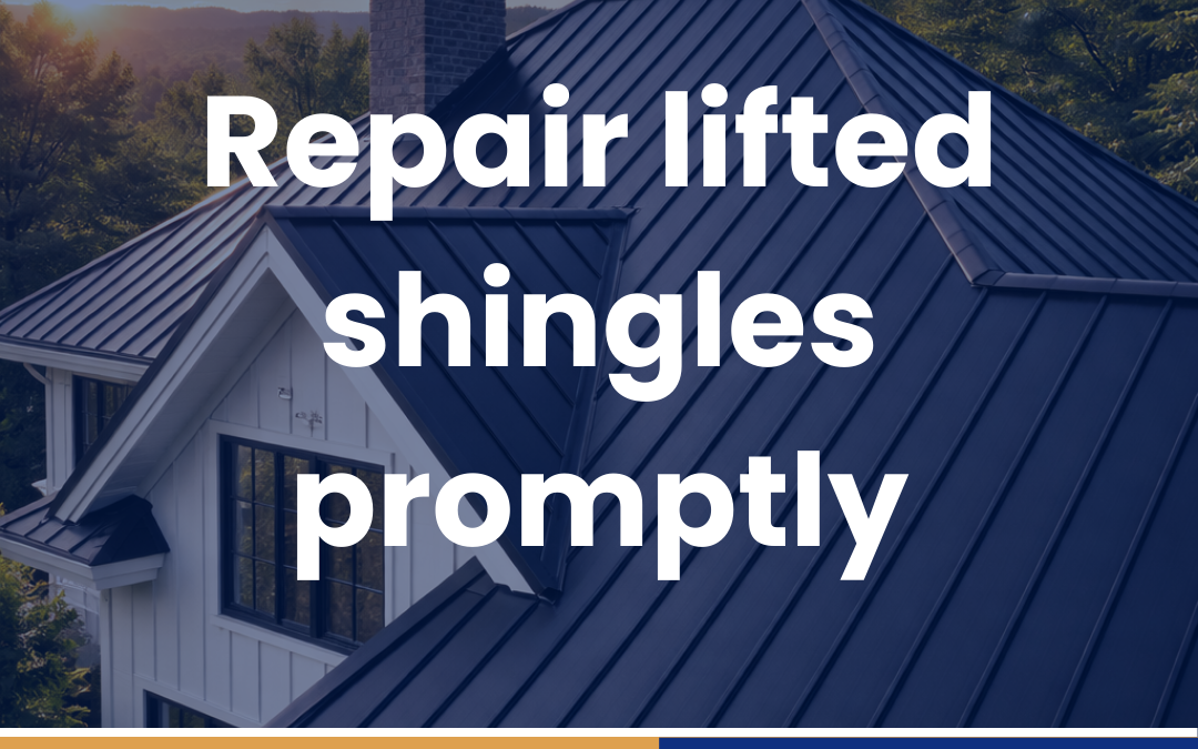 Repair lifted shingles promptly