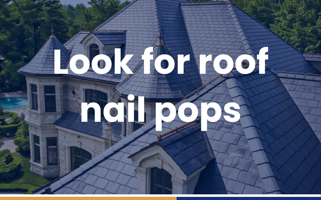 Look for roof nail pops