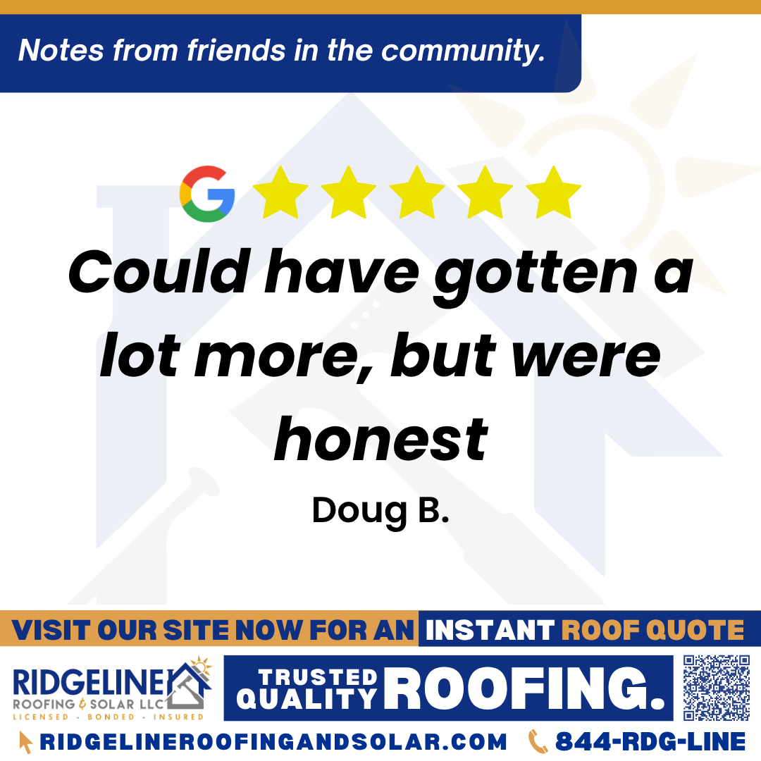 Could have gotten a lot more, but were honest. – Doug B. <h3>Customer Review</h3>
<em>Did our job for a modest fee. Could have gotten a lot more, but were honest.</em>
- Doug B.
<h3>From Team Ridgeline:</h3>
<em>We're grateful for your trust and confidence in our services, thank you!</em>