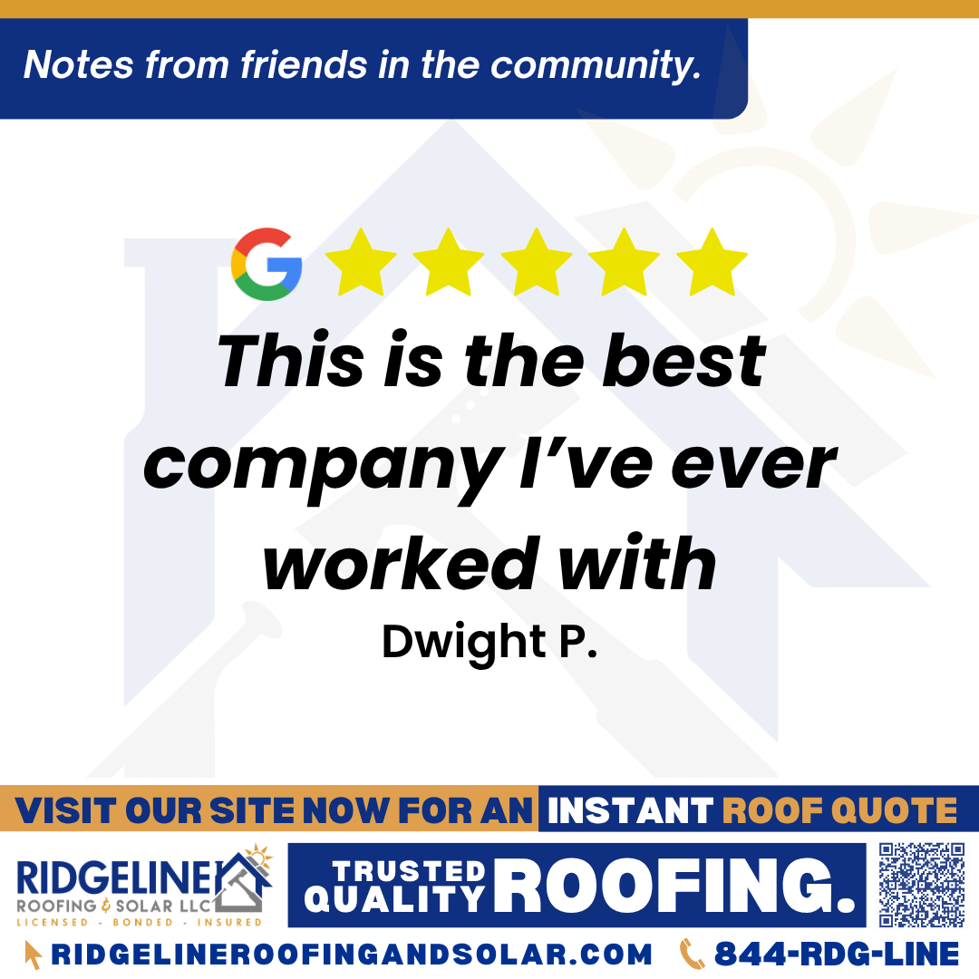 <h3>Customer Review</h3>
<em>This is the best company I’ve ever worked with. Everything they promised they fulfilled. I had hail damage on my rental, they not only got the roof replaced but also the guttering. After that I had them replace all the windows, excellent job on all. I know They also have replaced large commercial flat roofs and the people in charge were extremely happy with their work. Integrity is not a word often associated with a business, but with Ridgeline It’s the first word I’d use in describing the owner and their work.</em>

- Dwight P.

&nbsp;
<h3>From Team Ridgeline:</h3>
<em>Thank you so much for your incredibly kind words! We're thrilled to hear about your positive experience with us and how we were able to meet and exceed your expectations. It's always our goal to deliver on our promises and provide top-notch service, so hearing feedback like this truly means the world to us. We're grateful for your trust and look forward to serving you again in the future!</em>