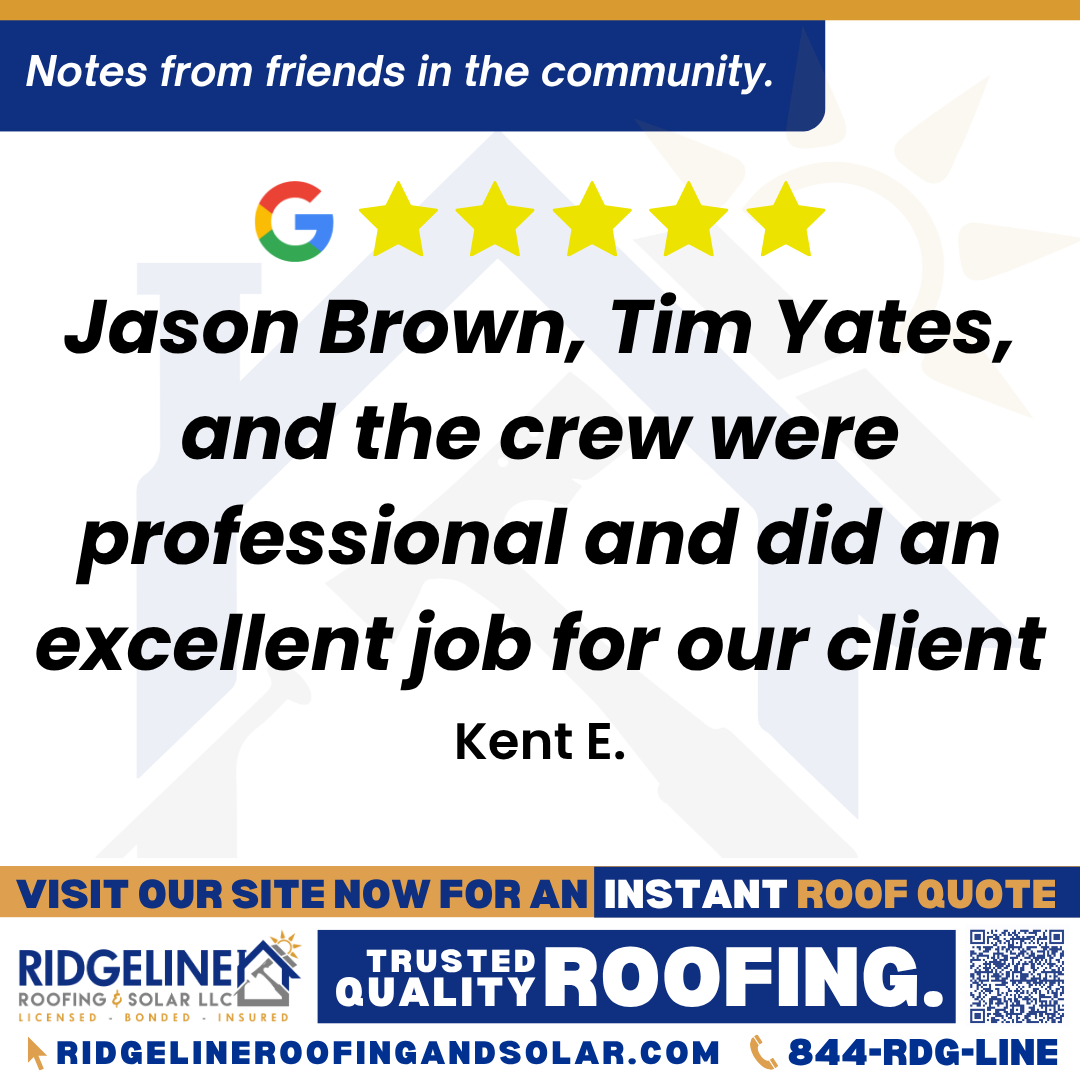 Jason Brown, Tim Yates, and the crew were professional and did an excellent job for our client. – Kent E. <h3>Customer Review</h3>
<em>Ridgeline Roofing installed new silicone sealer on two commercial buildings for our client in downtown Joplin. Jason Brown, Tim Yates, and the crew were professional and did an excellent job for our client. Highly recommend.</em>
- Kent E.
<h3>From Team Ridgeline:</h3>
<em>We're delighted to hear about your positive experience with Ridgeline Roofing's silicone sealer installation. Providing professional service and excellent results for our clients is our priority. Thank you for your recommendation—we're grateful for the opportunity to serve!</em>