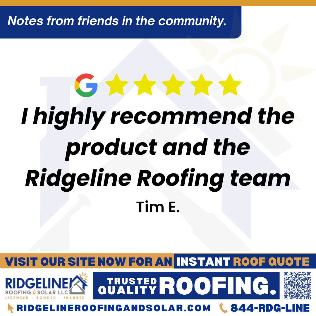 <h3>Customer Review</h3>
<em>We upgraded our roof last summer with the new Euroshield Rubber Roofing product. Ridgelines crew was very prompt & professional and very detailed during the installation.
We are very pleased thus far with the Euroshield product.
As a result of upgrading to the rubber roof, our homeowners insurance decreased by $1,500 dollars.
I highly recommend the product and the Ridgeline Roofing team.</em>

- Tim E.

&nbsp;
<h3>From Team Ridgeline:</h3>
<em>Thank you, Tim! We're thrilled to hear you're happy with the Euroshield rubber roofing and that our crew delivered professional, detailed installation. Saving $1,500 on homeowners insurance is a huge bonus—thank you for recommending Ridgeline Roofing and the Euroshield product!</em>